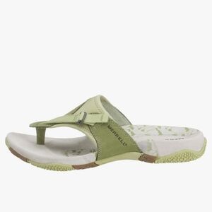 Merrell Women's Senise Green Leather Slip-On Toe Post Outdoor Sport Sandals 8